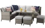 Signature Weave Edwina Grey Corner Sofa Garden Dining Set