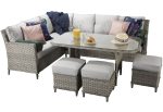 Signature Weave Edwina Grey Corner Sofa Garden Dining Set