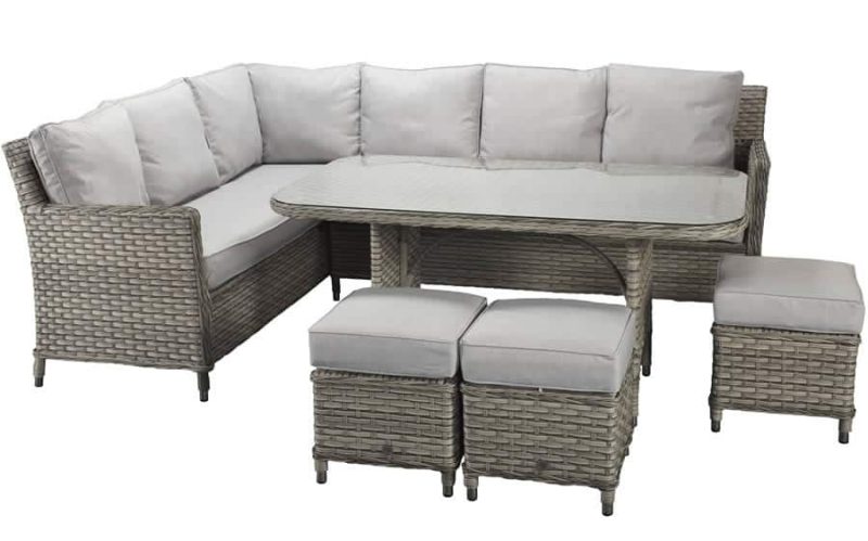 Signature Weave Edwina Grey Corner Sofa Garden Dining Set