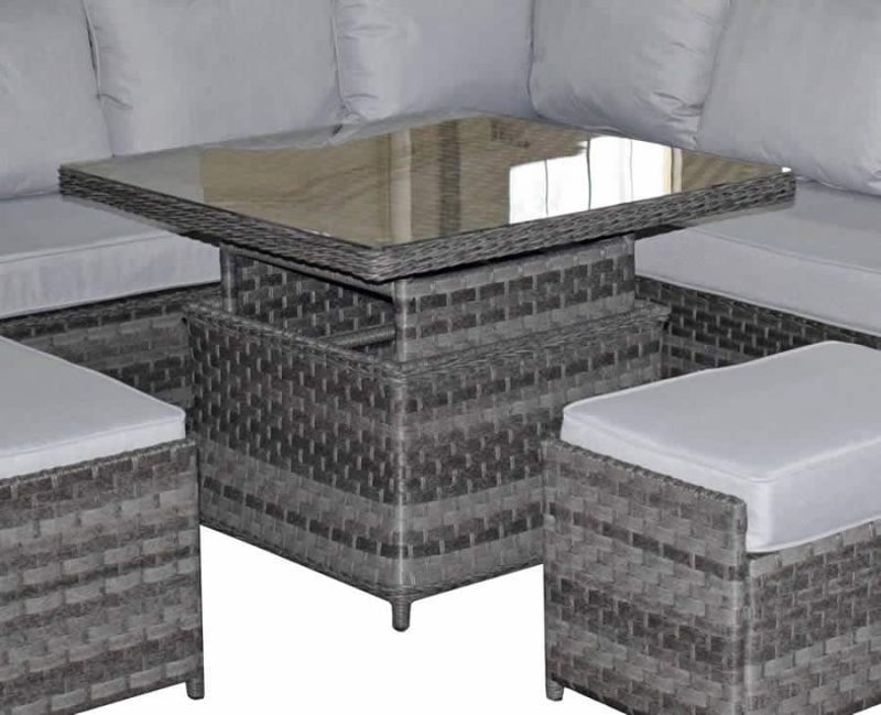 Signature Weave Grace Corner Sofa Grey Weave Garden Dining Set