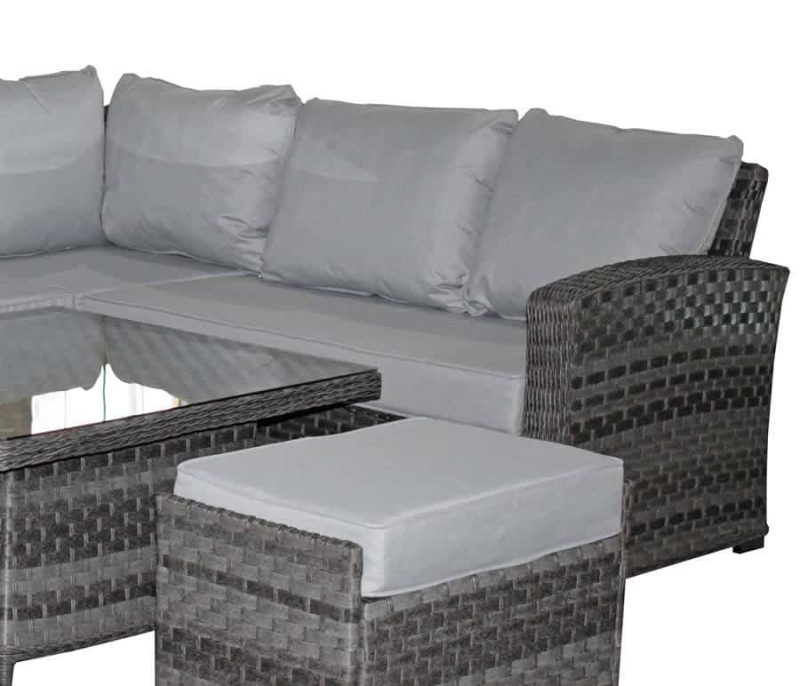 Signature Weave Grace Corner Sofa Grey Weave Garden Dining Set