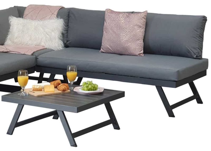 Signature Weave Kimmie Aluminium Grey Corner Garden Sofa Set