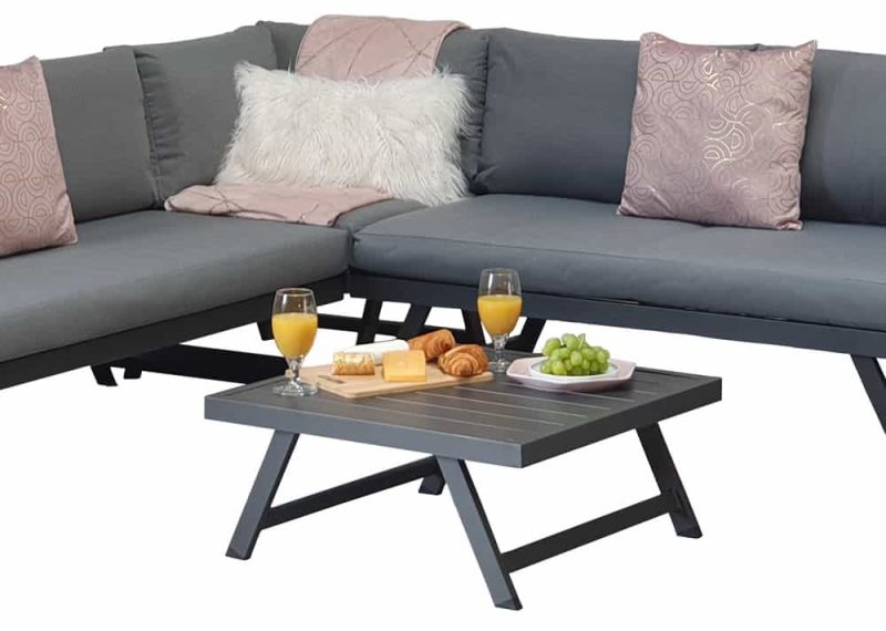 Signature Weave Kimmie Aluminium Grey Corner Garden Sofa Set