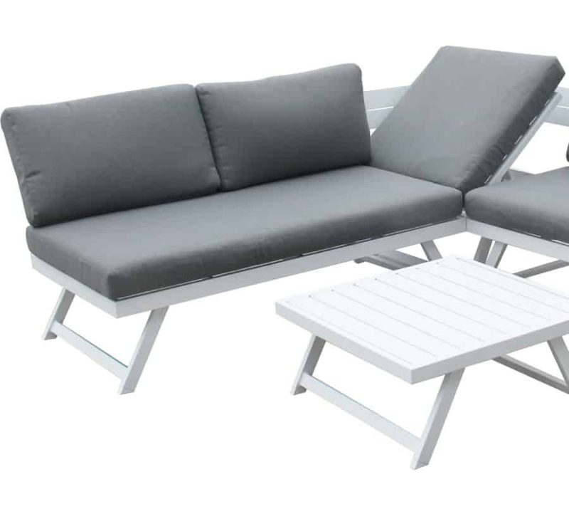 Signature Weave Kimmie Aluminium White Corner Garden Sofa Set