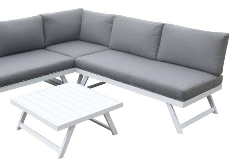 Signature Weave Kimmie Aluminium White Corner Garden Sofa Set