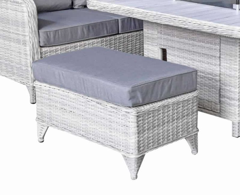 Signature Weave Meghan Corner Sofa with Gas Fire Pit Garden Dining Set