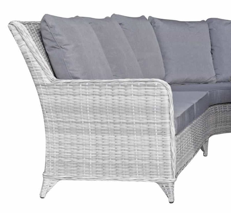 Signature Weave Meghan Corner Sofa with Gas Fire Pit Garden Dining Set