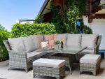 Signature Weave Sarah Corner Sofa Grey Weave Garden Dining Set