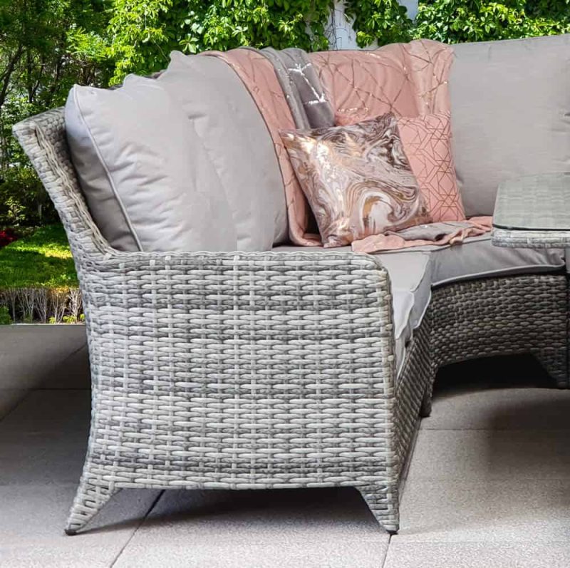 Signature Weave Sarah Corner Sofa Grey Weave Garden Dining Set