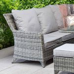 Signature Weave Sarah Corner Sofa Grey Weave Garden Dining Set