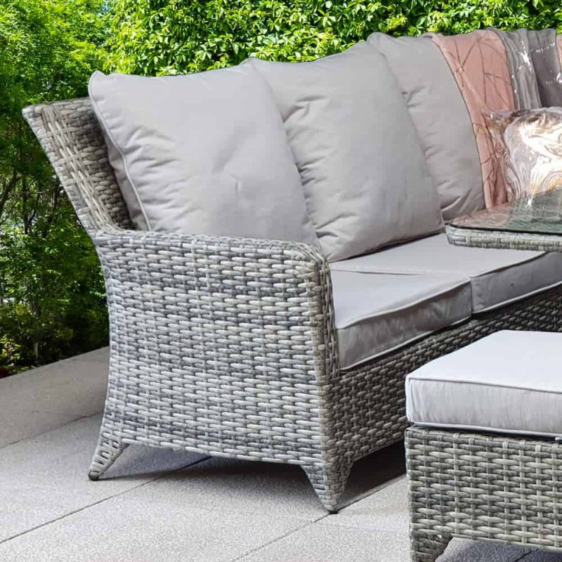 Signature Weave Sarah Corner Sofa Grey Weave Garden Dining Set