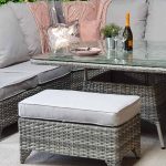 Signature Weave Sarah Corner Sofa Grey Weave Garden Dining Set