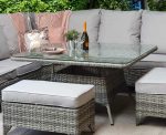 Signature Weave Sarah Corner Sofa Grey Weave Garden Dining Set