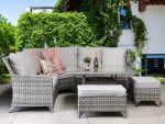 Signature Weave Sarah corner sofa grey weave garden dining set