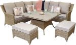 Signature Weave Sarah Corner Sofa Natural Weave Garden Dining Set