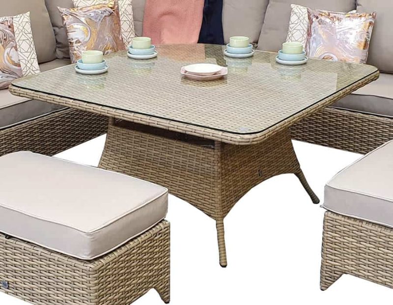 Signature Weave Sarah Corner Sofa Natural Weave Garden Dining Set