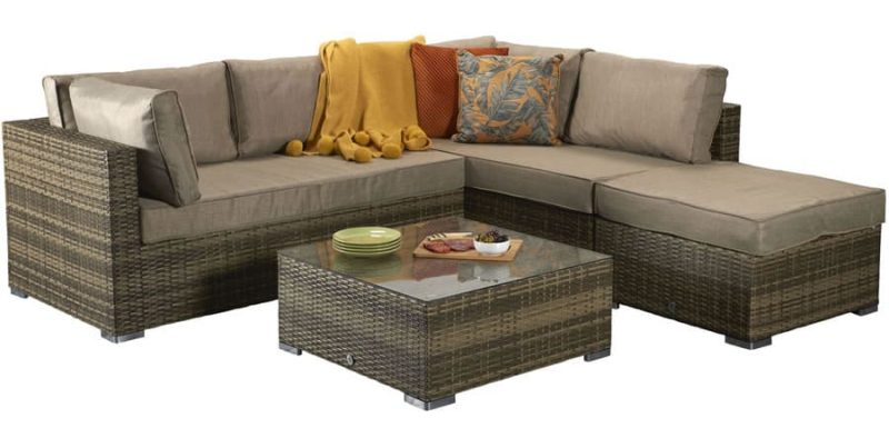 Signature Weave Savannah Brown Corner Sofa Garden Furniture Set