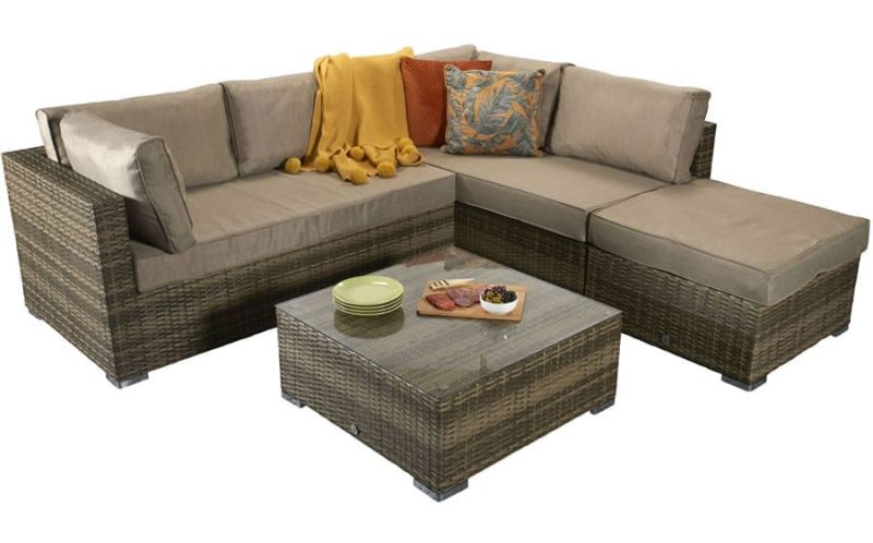 Signature Weave Savannah Brown Corner Sofa Garden Furniture Set