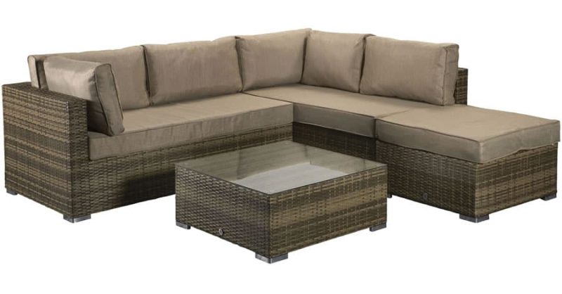 Signature Weave Savannah Brown Corner Sofa Garden Furniture Set