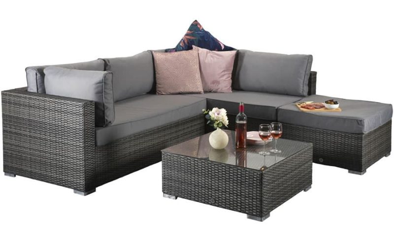Signature Weave Savannah Grey Corner Sofa Garden Furniture Set