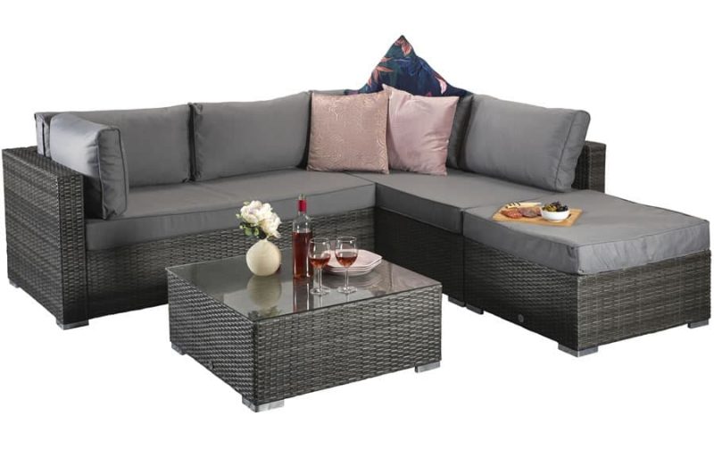 Signature Weave Savannah Grey Corner Sofa Garden Furniture Set