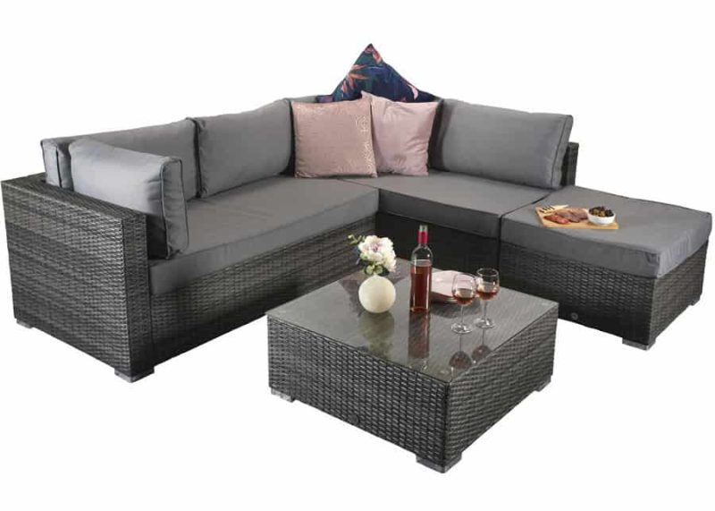 Signature Weave Savannah Grey Corner Sofa Garden Furniture Set