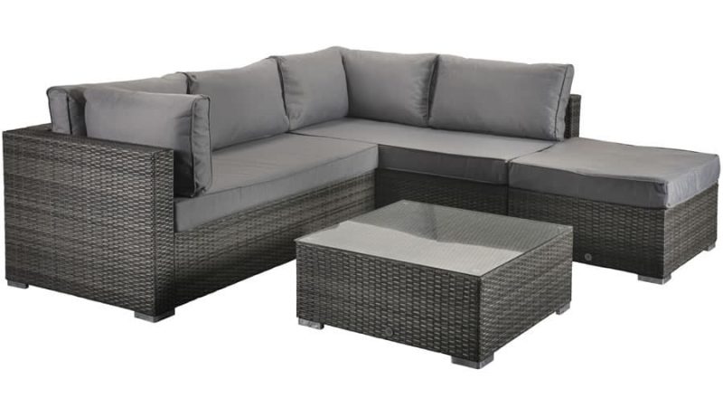 Signature Weave Savannah Grey Corner Sofa Garden Furniture Set