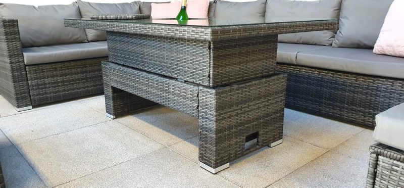 Signature Weave Catalina Grey Corner Sofa Garden Dining Set
