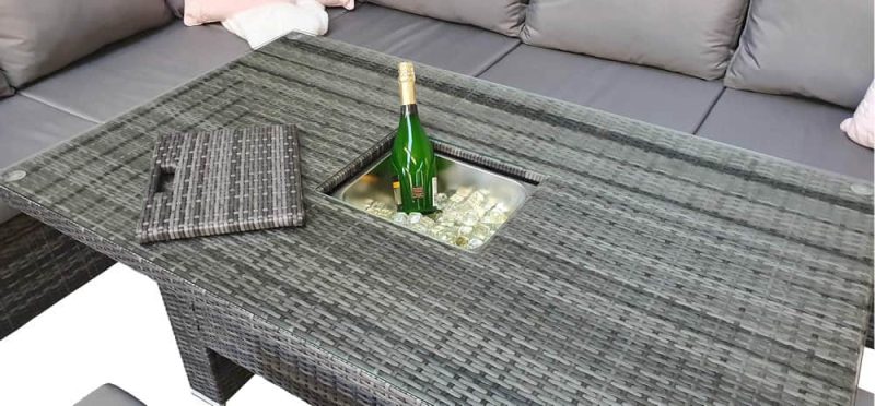 Signature Weave Catalina Grey Corner Sofa Garden Dining Set