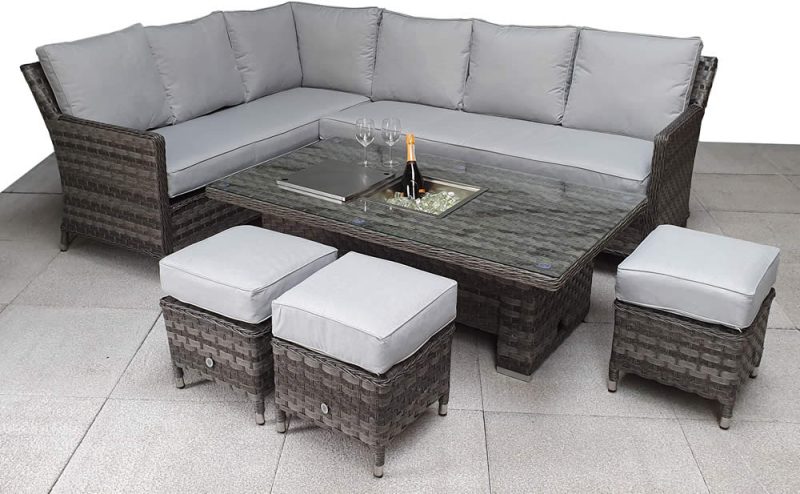 Signature Weave Edwina 3 Grey Weave Corner Sofa Set