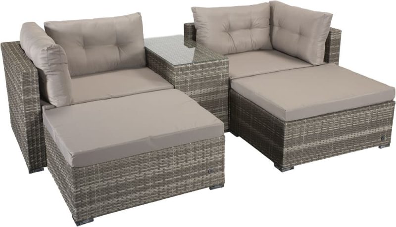 Signature Weave Harper Grey Weave Stackable Garden Sofa Set