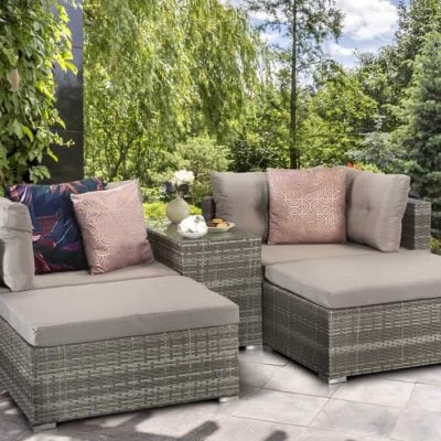 Signature Weave Harper Grey Weave Stackable Garden Sofa Set