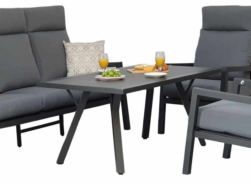 Signature Weave Kimmie Grey High Back Aluminium Garden Sofa Set