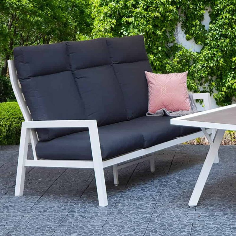 Signature Weave Kimmie White High Back Aluminium Garden Sofa Set