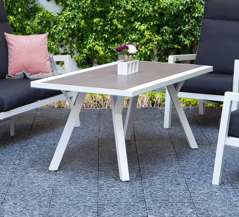 Signature Weave Kimmie White High Back Aluminium Garden Sofa Set