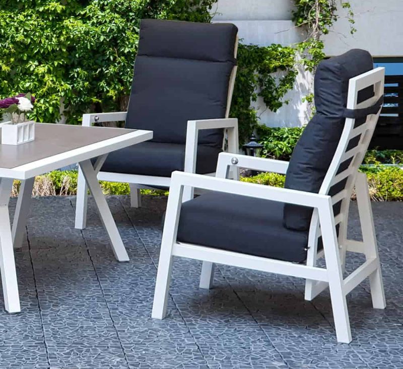 Signature Weave Kimmie White High Back Aluminium Garden Sofa Set