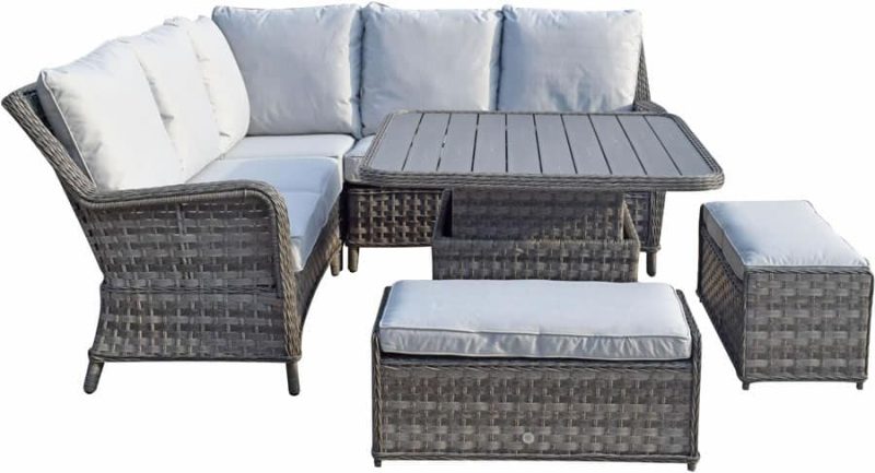 Signature Weave Mia Corner Sofa with Lift Up Table Garden Dining Set