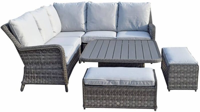 Signature Weave Mia Corner Sofa with Lift Up Table Garden Dining Set