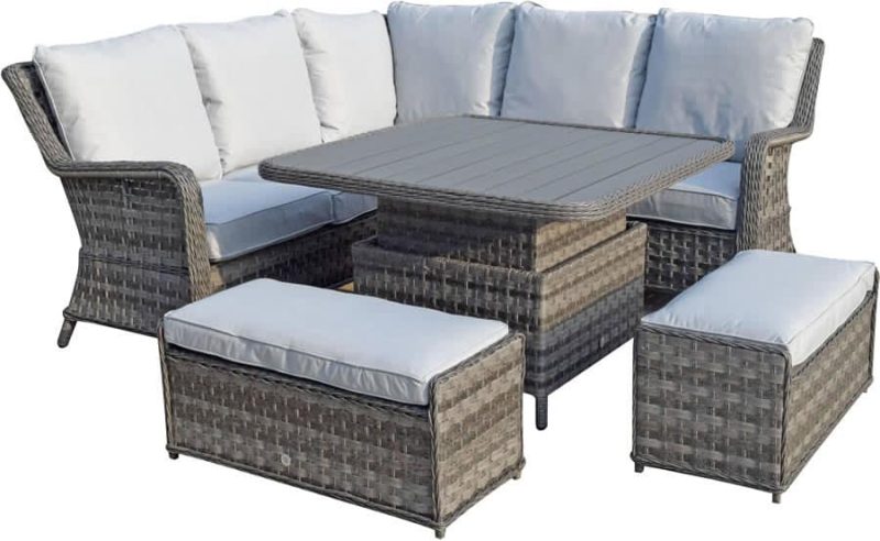 Signature Weave Mia Corner Sofa with Lift Up Table Garden Dining Set