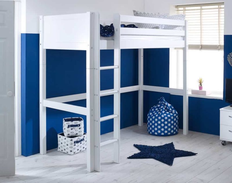 Thuka Nordic High Sleeper Bed 1 Flat White Gable Ends