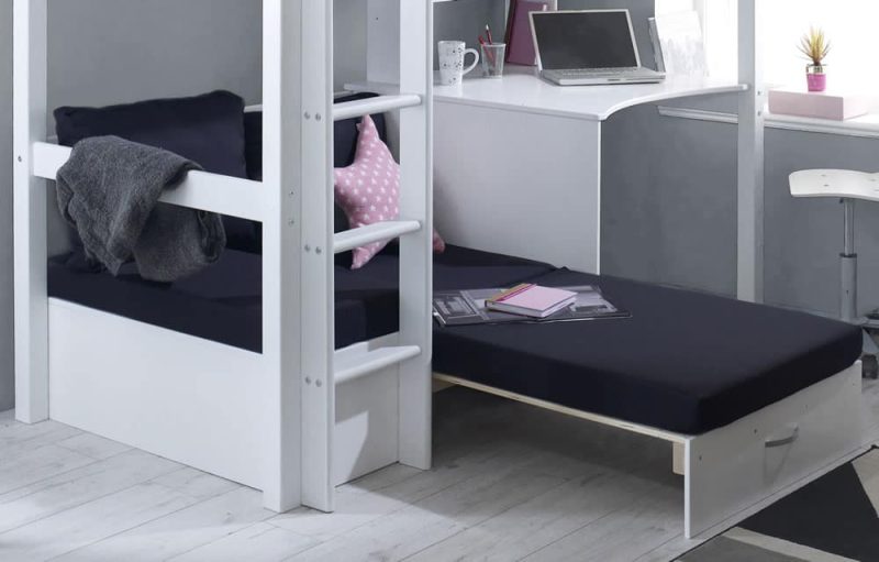 Thuka Nordic High Sleeper Bed 3 Rose Gable Ends Black Futon