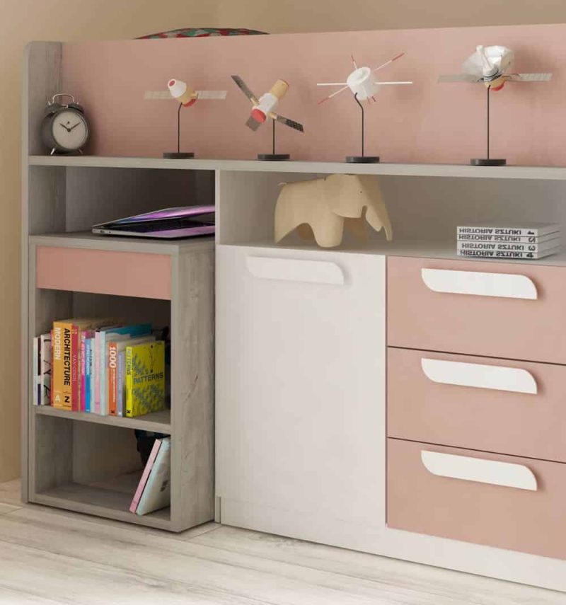 Trasman Kids Girona Mid Sleeper Bed Pink