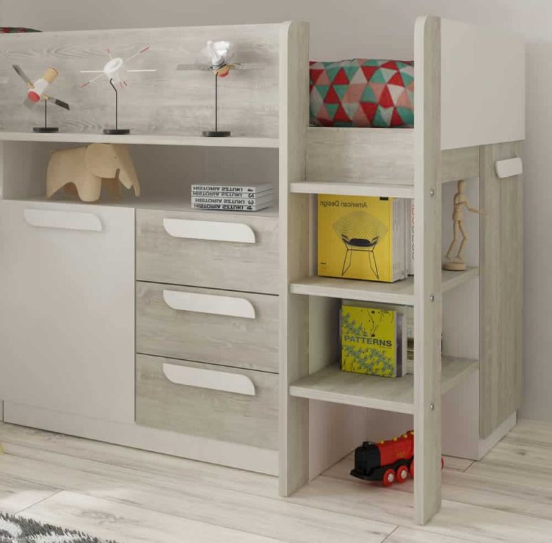 Trasman Kids Girona Mid Sleeper Bed White