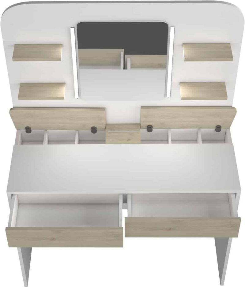 Trasman Secret Vanity Dressing Table Oak White