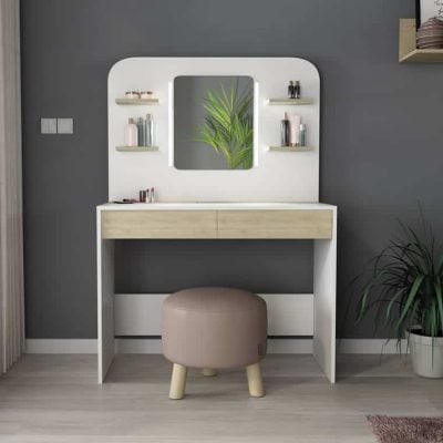 Trasman Secret Vanity Dressing Table Oak White