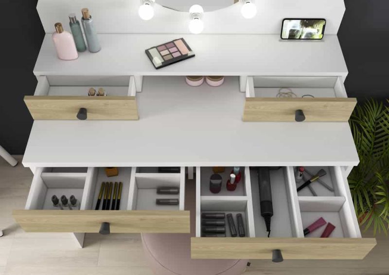 Trasman Star Vanity Dressing Table Oak White