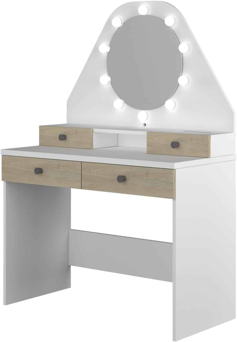 Trasman Star Vanity Dressing Table Oak White