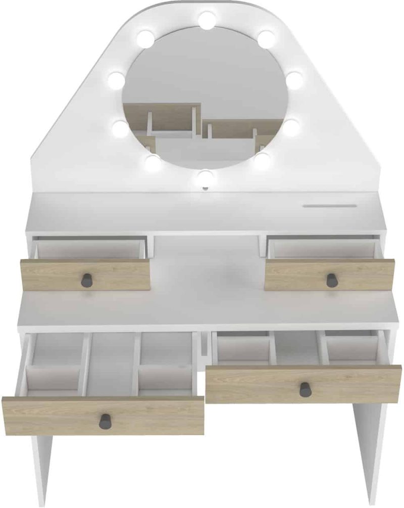 Trasman Star Vanity Dressing Table Oak White