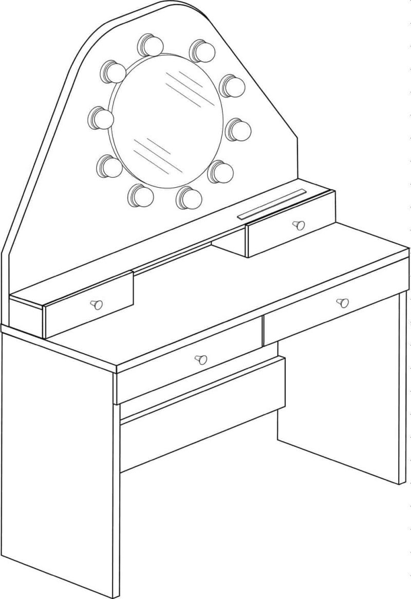 Trasman Star Vanity Dressing Table Oak White
