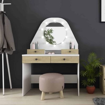 Trasman Star Vanity Dressing Table Oak White